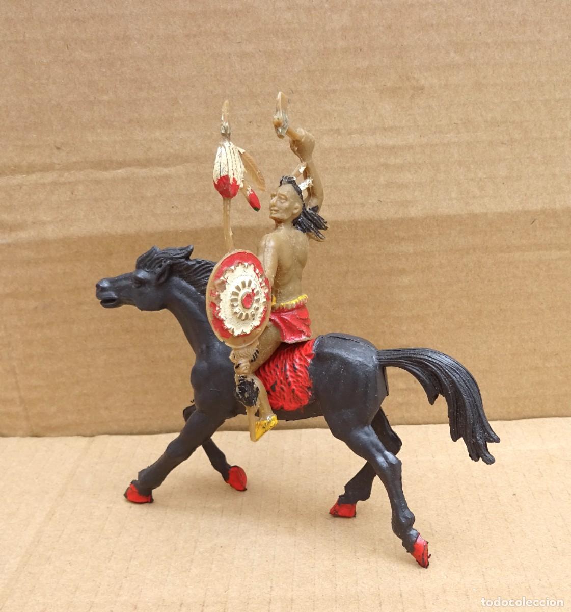 Figuras de goma y PVC: LAFREDO FIGURA DE INDIO CON CABALLO PLASTICO