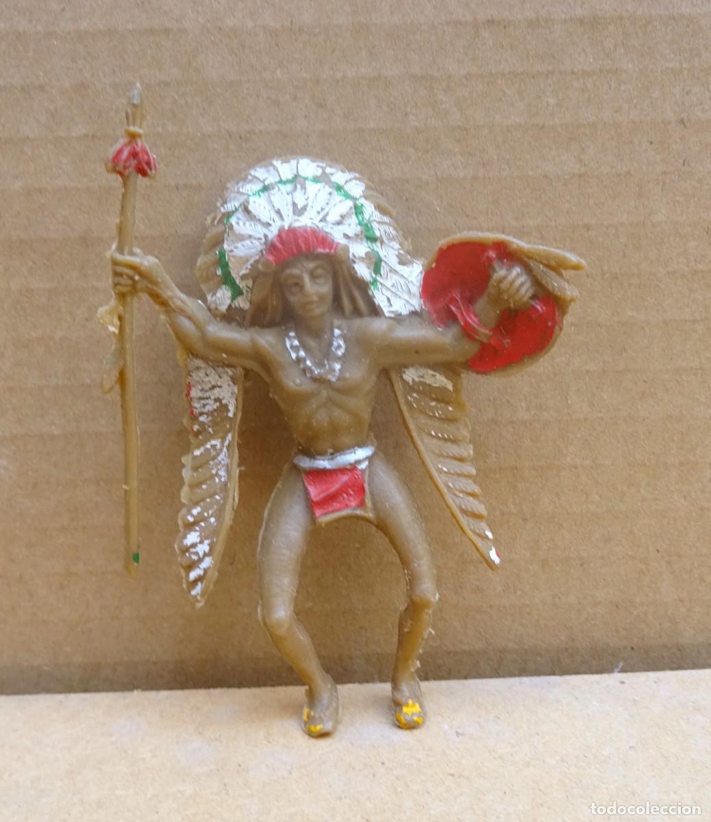 Figuras de goma y PVC: LAFREDO FIGURA DE INDIO A CABALLO PLASTICO