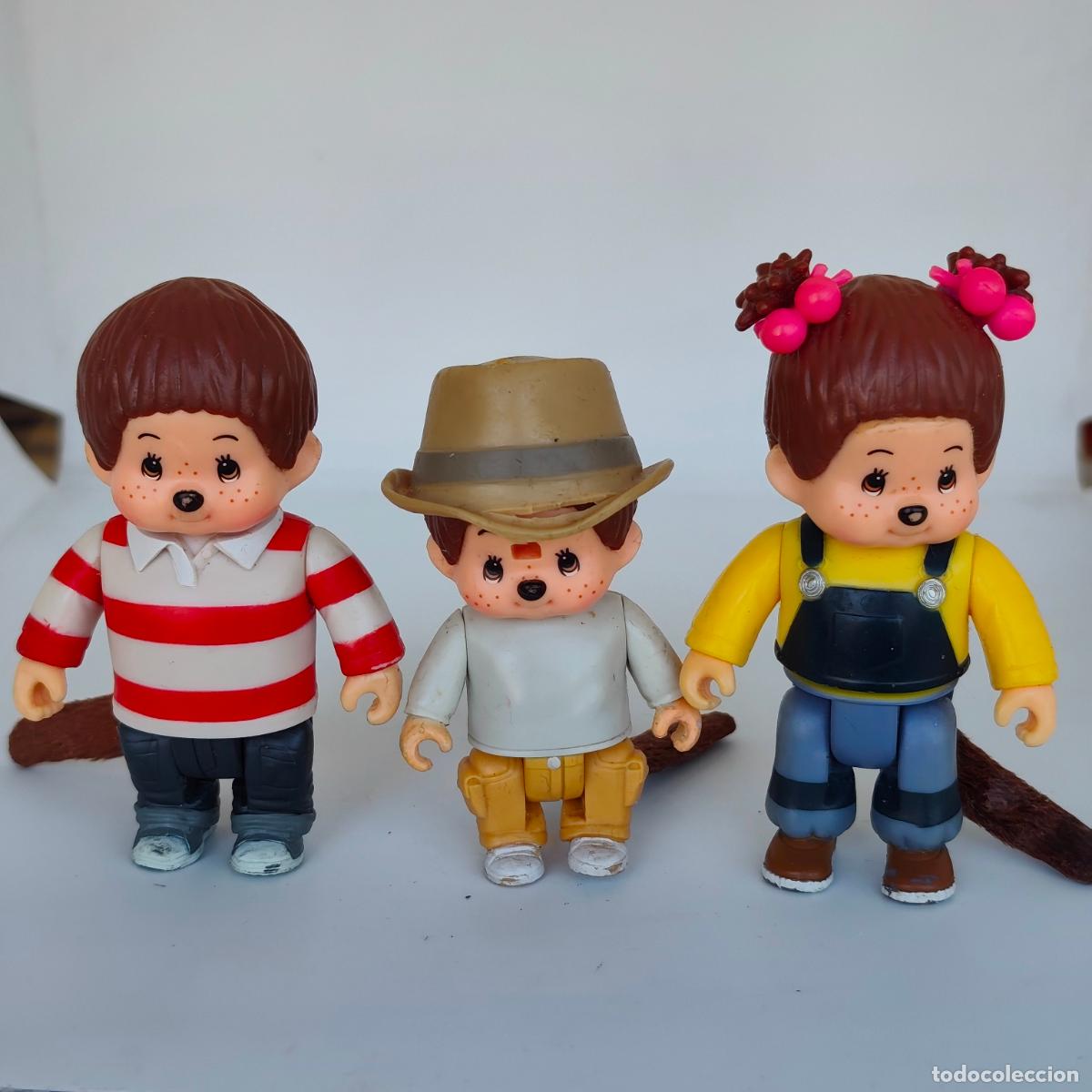 Figuras de goma y PVC: Rocco Giocattoli Monchhichi-Willow, Kauri & Hanae, Multicolor (81504)