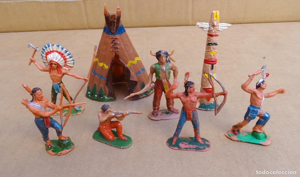 Gummi- und PVC-Figuren: JECSAN GRUPO DE INDIOS