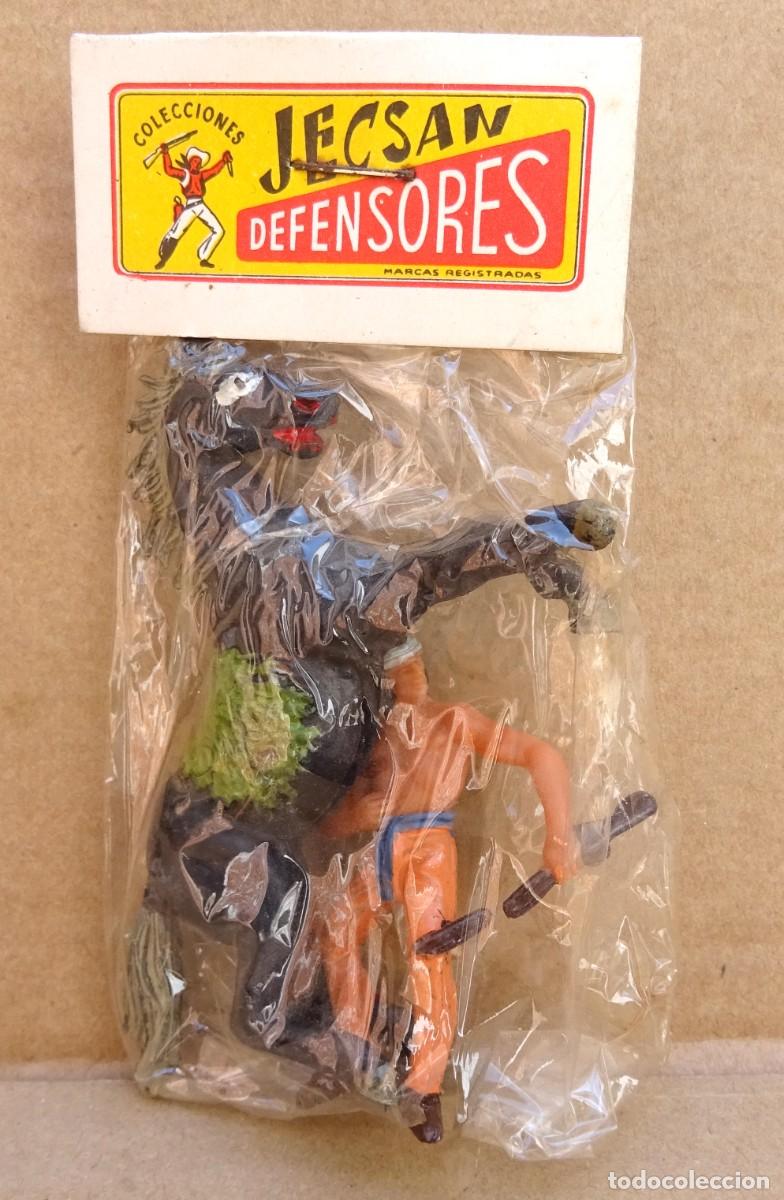 Gummi- und PVC-Figuren: JECSAN INDIO A CABALLO EN SU BOLSA ORIGINAL