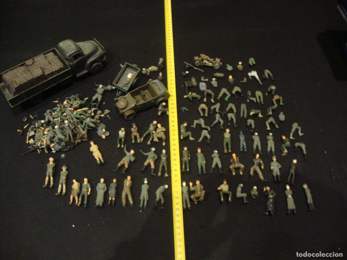 Figuras de goma y PVC: IMPRESIONANTE LOTE DE SOLDADOS VEHICULOS PARA DIORAMA COMO SE VE EN LAS FOTOS