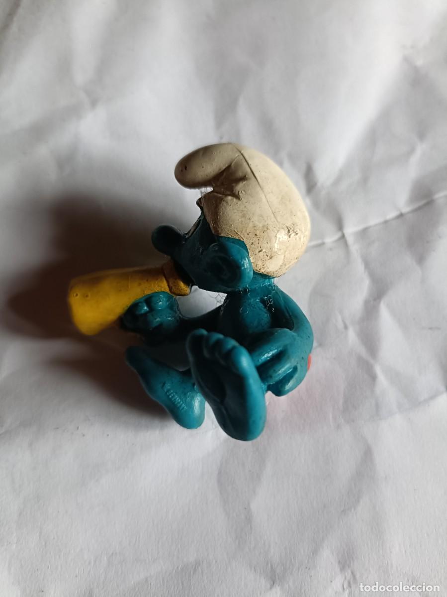 Figuras de goma y PVC: FIGURA PITUFO PITUFA SIN MARCA NECESITA LIMPIEZA A&Ntilde;OS 80