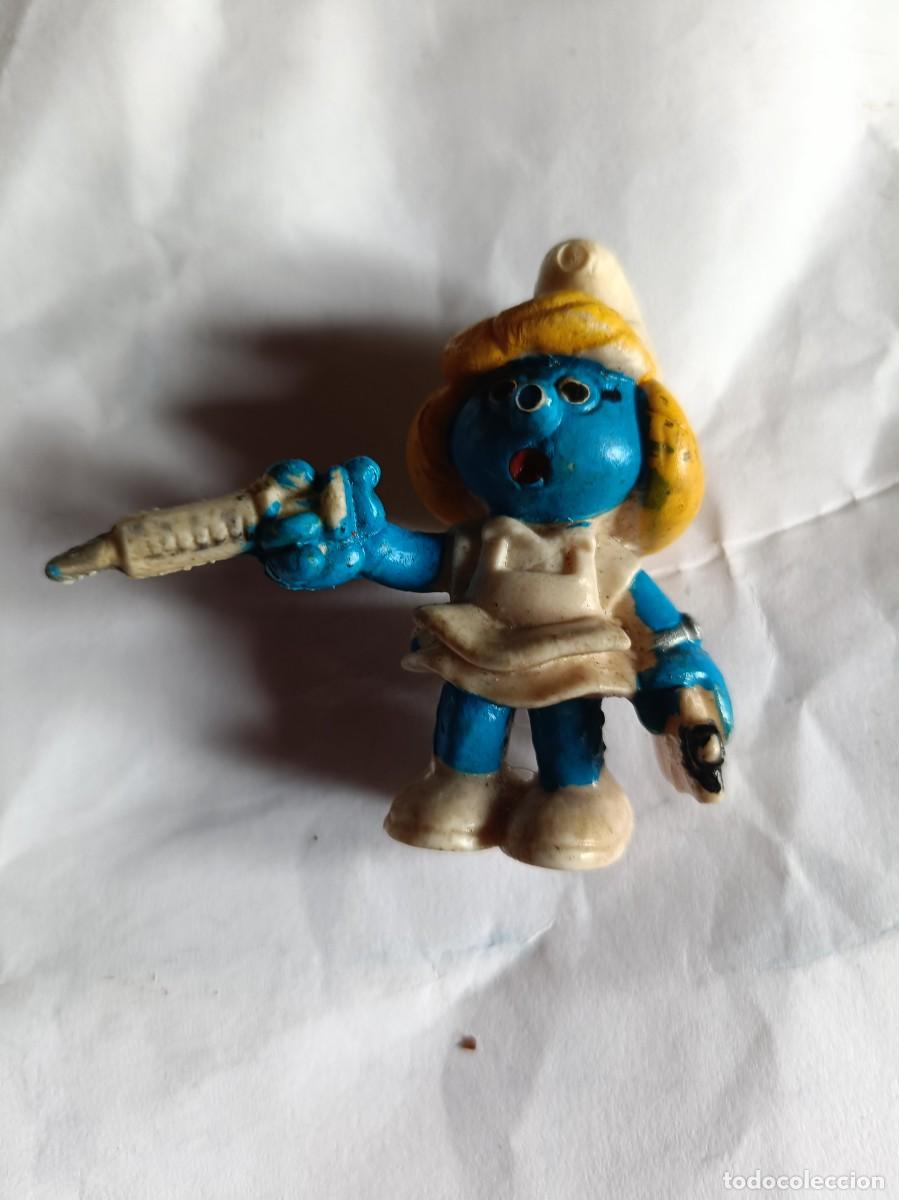 Figuras de goma y PVC: FIGURA PITUFO ENFERMERA PITUFA SIN MARCA NECESITA LIMPIEZA A&Ntilde;OS 80