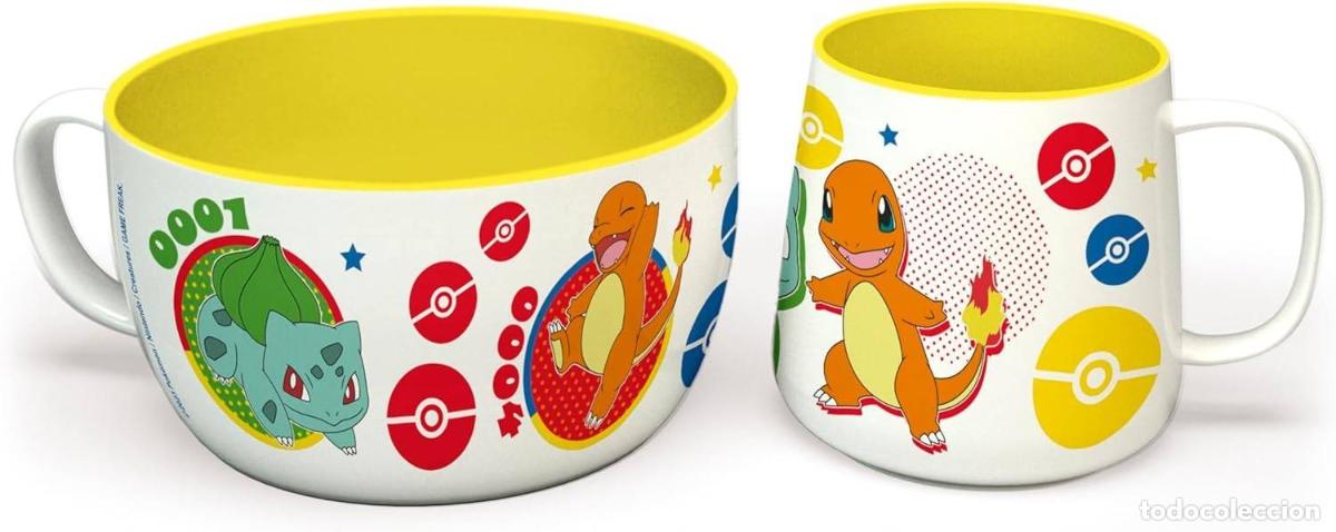 Figurines en Caoutchouc et PVC: Set Desayuno Taza + Bol Pikachu & Kanto - Pokemon
