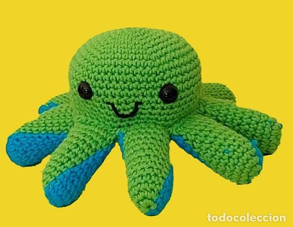 Rubber and PVC Figures: Pulpo Reversible Verde y Azul Claro (Amigurumis)