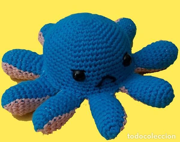 Figuras de Borracha e PVC: Pulpo Reversible Azul Claro y Lila claro (Amigurumis)