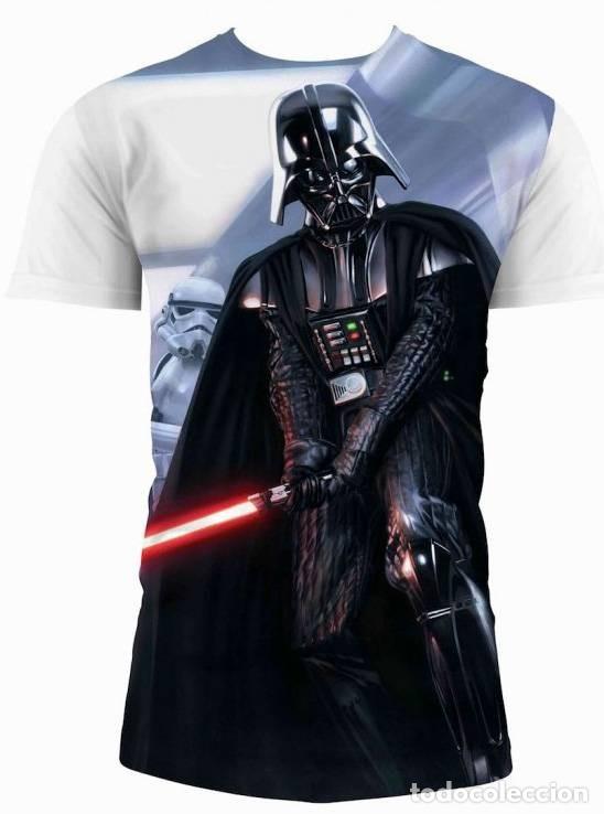 Figuras de goma y PVC: Camiseta Azul/Negro Chico Darth Vader (Talla XL)