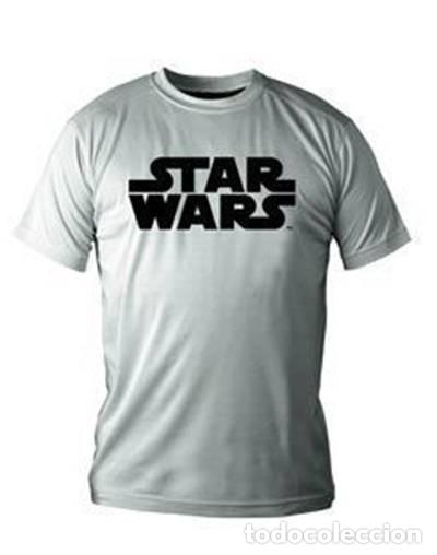 Gummi- und PVC-Figuren: Camiseta Blanca Chico Logo Star Wars (Talla XL)