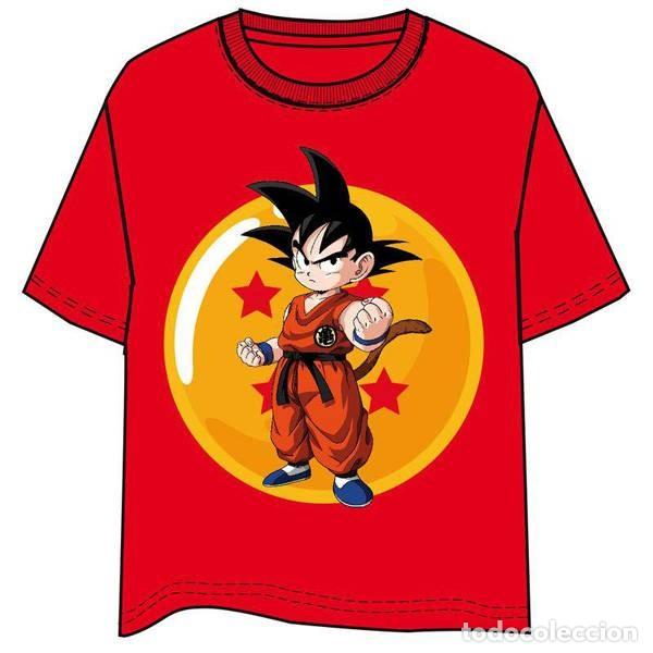 Figuras de goma y PVC: Camiseta Roja Chico Son Goku - Bola de Dragon (Talla L)