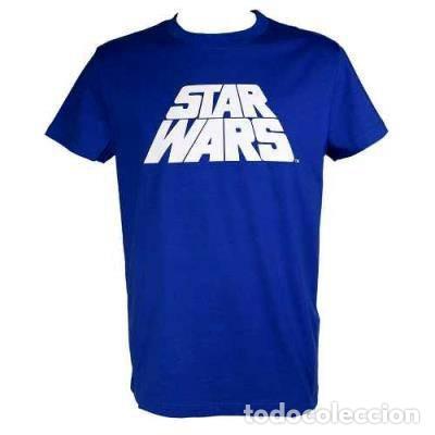 Rubber and PVC Figures: Camiseta Azul Chico Logo Star Wars (Talla L)