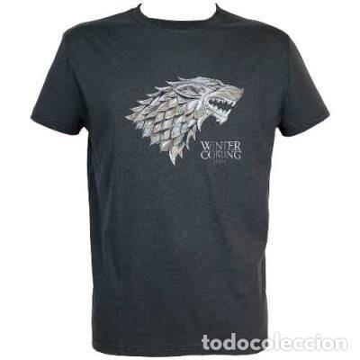 Figuras de goma y PVC: Camiseta Gris Chico Casa Stark - Juego de Tronos (Talla L)