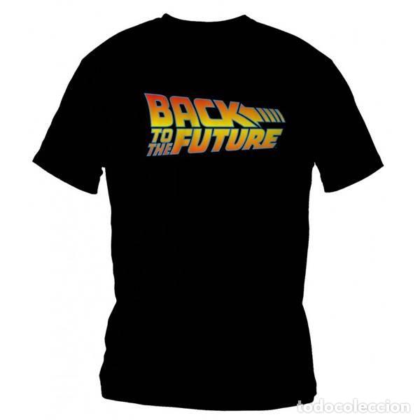 Figuras de goma y PVC: Camiseta Negra Chico Logo - Regreso al futuro (Talla XXL)