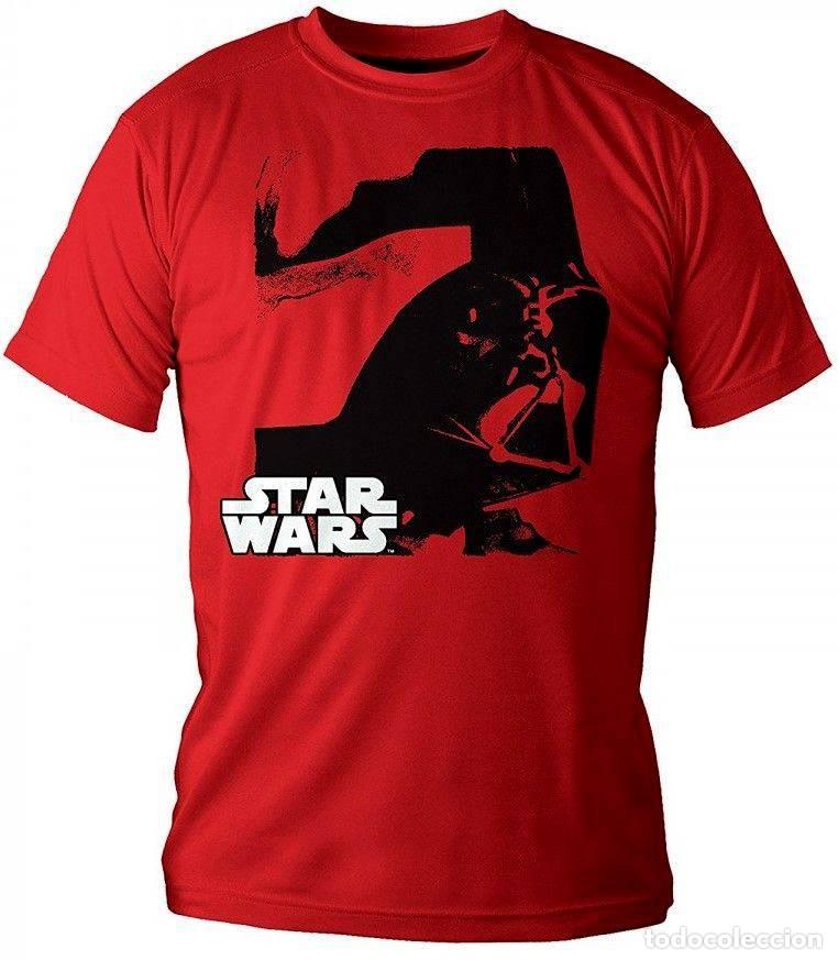 Gummi- und PVC-Figuren: Camiseta Roja Chico Darth Vader - Star Wars (Talla XL)