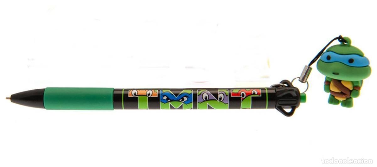 Figuras de goma y PVC: Boligrafo con figura Leonardo - Tortugas Ninja
