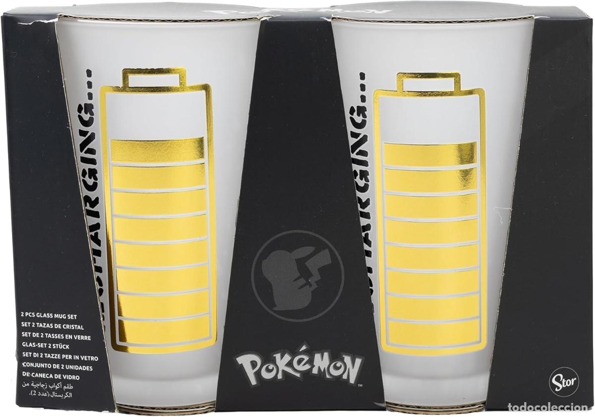 Gummi- und PVC-Figuren: Set 2 Vasos Cristal 490 ml Pok&eacute;mon Thunderstruck