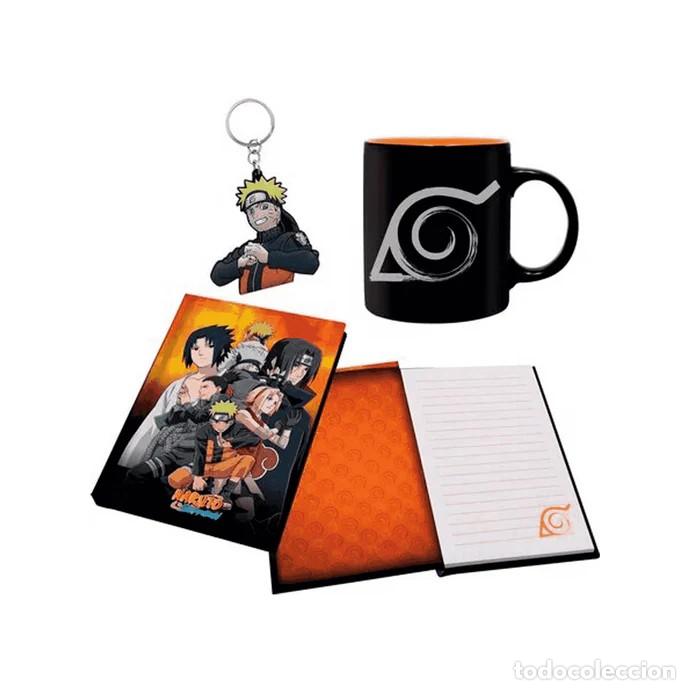 Figuras de goma y PVC: Gift Set Naruto Shippuden Taza 320 ml Llavero PVC y Libreta