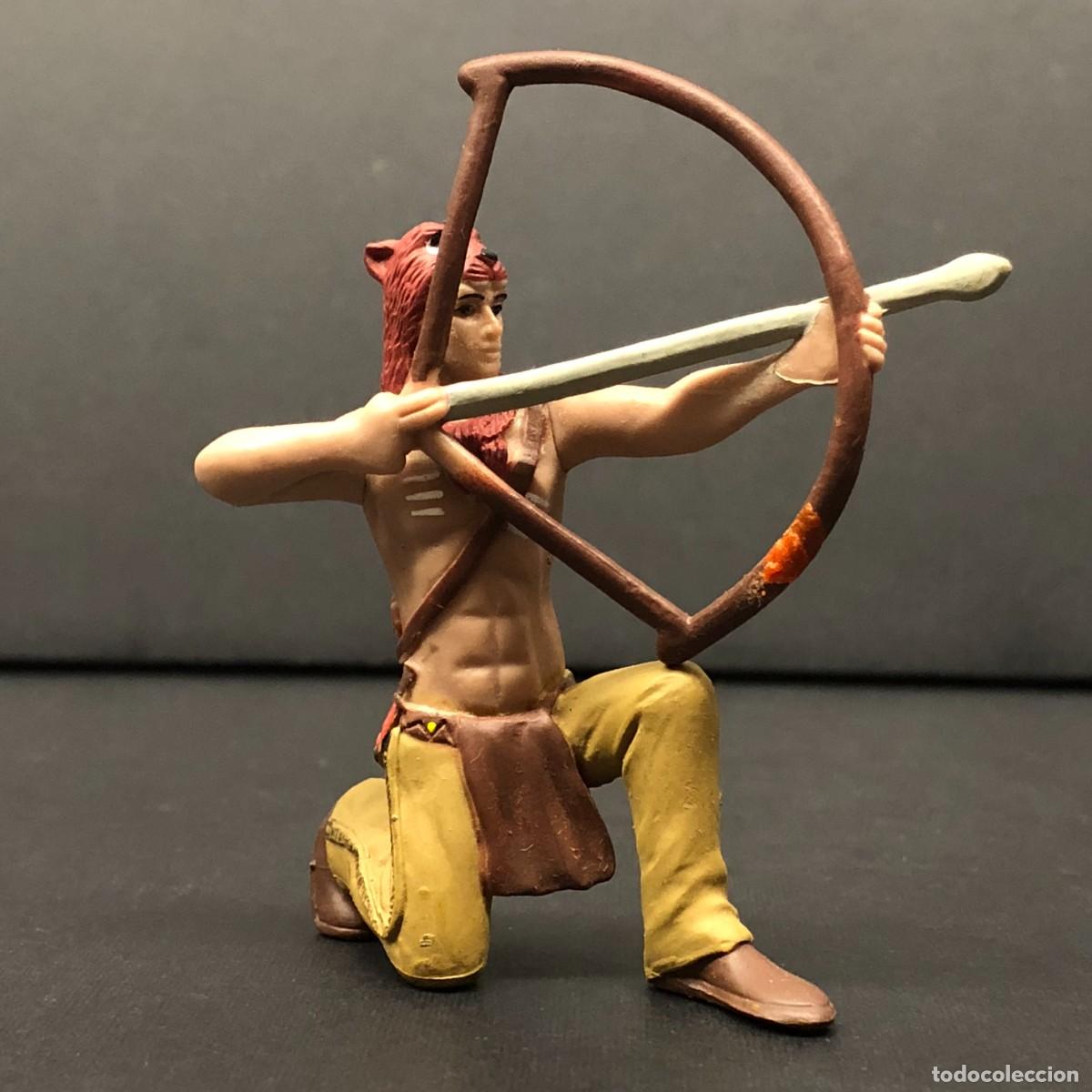 Figuras de goma y PVC: FIGURA DE PVC - ARQUERO SIOUX DE RODILLAS - COMANSI - COMANSI - 7 X 6,5 CM / 601