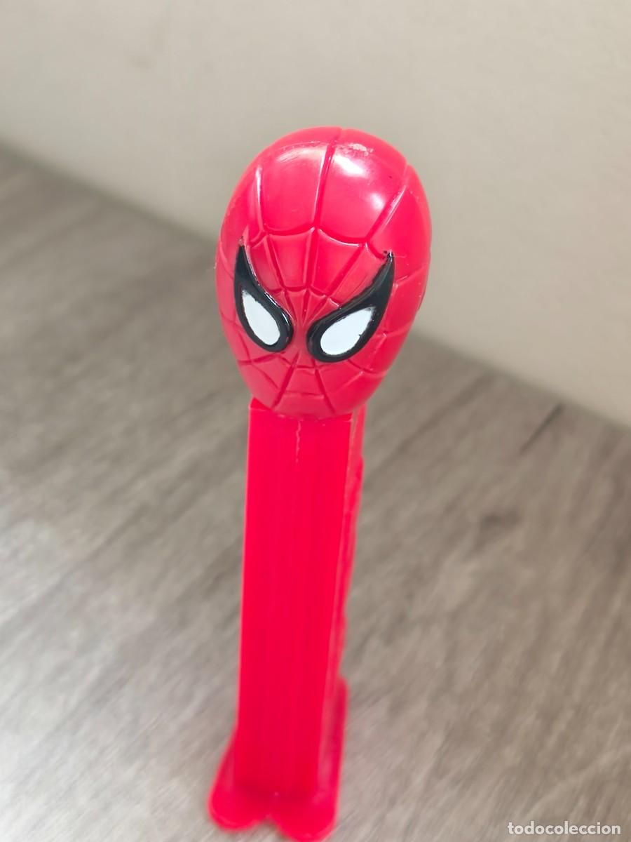 Figuras de goma y PVC dispensador PEZ: Dispensador Pez Spiderman Marvel 1989 con se&ntilde;ales de uso