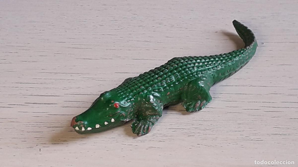 Figuras de goma y PVC: Cocodrilo Safari &Aacute;frica Misteriosa, goma, Lafredo made in Spain tipo Jecsan, original a&ntilde;os 50-60.