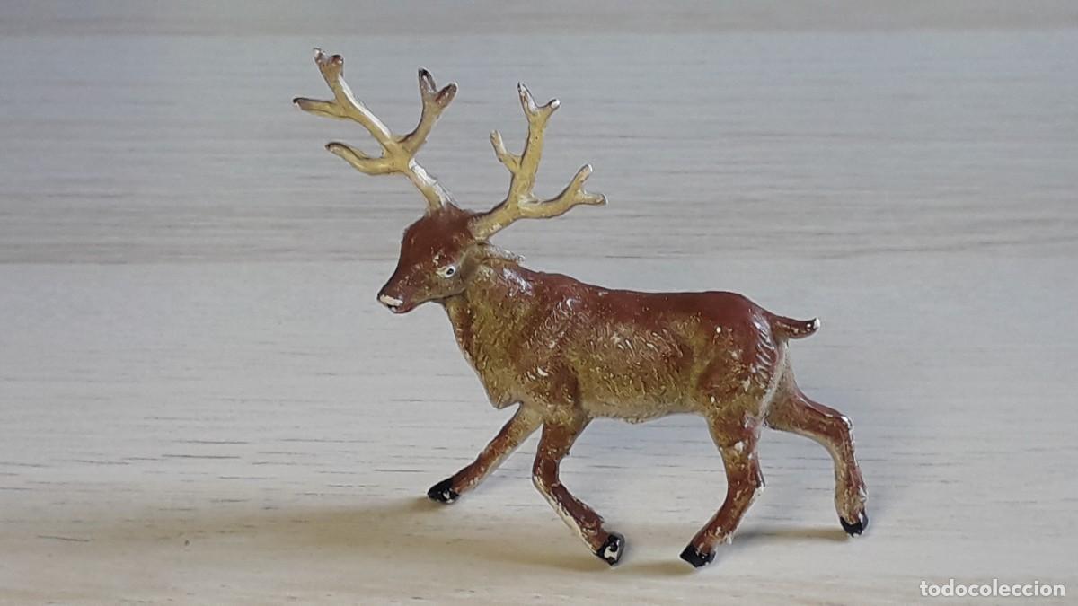 Figuras de goma y PVC: Ciervo Historia Natural, fabricado en goma, Jecsan made in Spain, original a&ntilde;os 50-60.