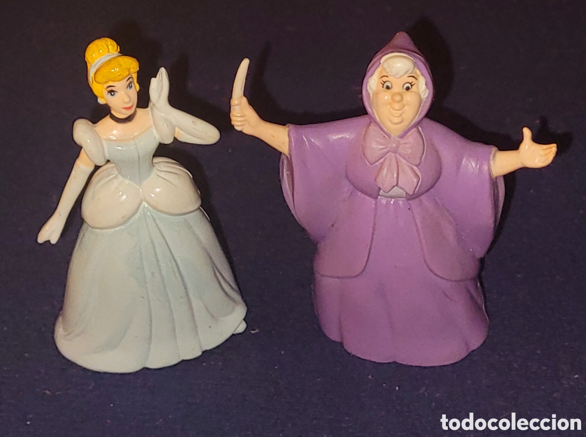 Figuras de goma y PVC: Bonito lote 2 figuras pvc goma Cinderella Disney marca Mattel