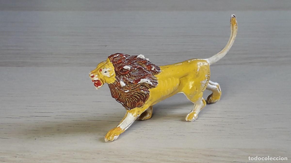 Figuras de goma y PVC: Le&oacute;n, Fieras Historia Natural y Circo, goma, Jecsan made in Spain, original a&ntilde;os 50-60.