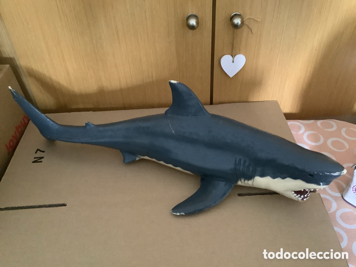 Figuras de goma y PVC: Tiburon Blanco de Pl&aacute;stico escala Geyperman - Foto 3