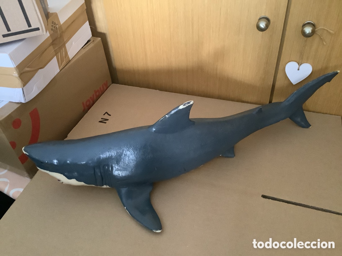 Figuras de goma y PVC: Tiburon Blanco de Pl&aacute;stico escala Geyperman - Foto 4