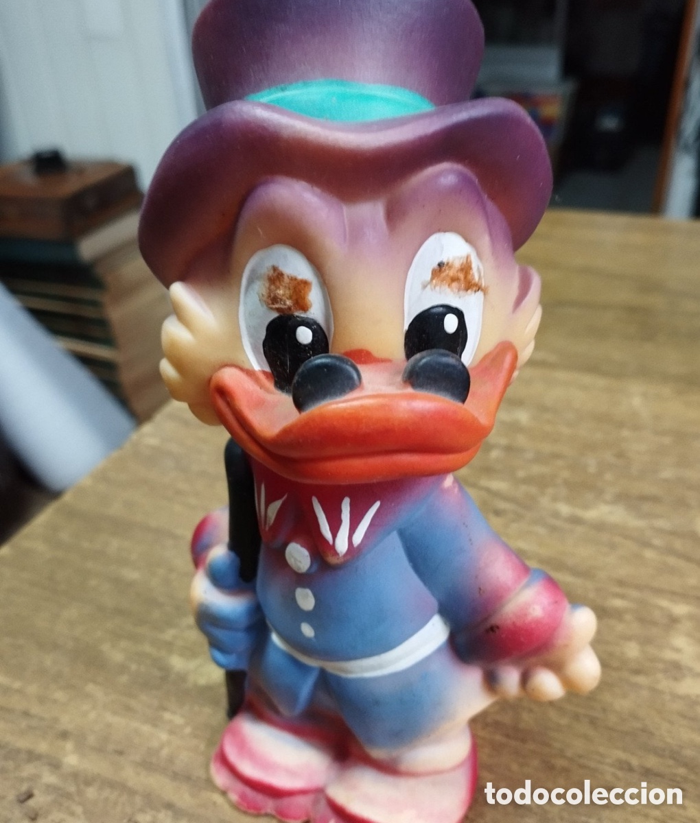 Figuras de goma y PVC: Figura vintage de goma T&iacute;o Gilito / Scrooge McDuck - Disney (16 cm)