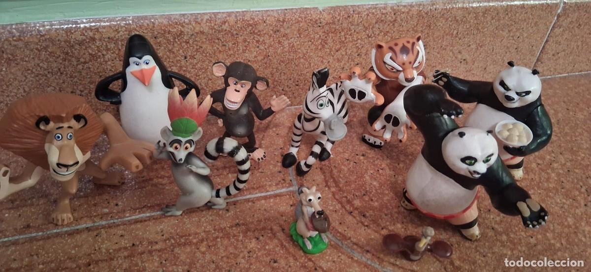 Figuras de goma y PVC: Lote de Figuras de Cine de Animaci&oacute;n: Madagascar, Kung Fu Panda y Ice Age