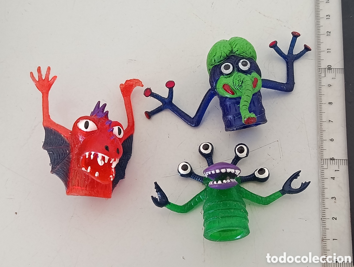 Figuras de goma y PVC: Lote marionetas dedo monstruo Halloween terror marioneta