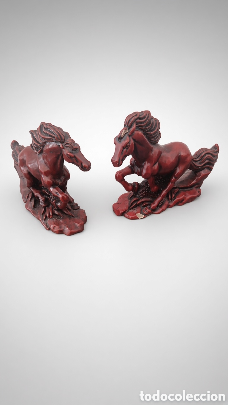 Figuras de Borracha e PVC: Pareja Caballos Decorativos Resina