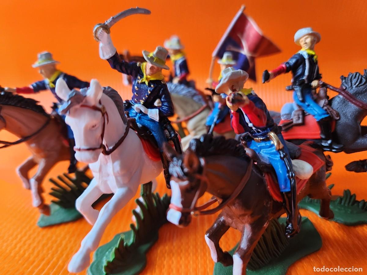 Figuras de goma y PVC: Nordistas 7mo DE CABALLERIA set de soldaditos pl&aacute;stico DSG variante Argentina de Britains