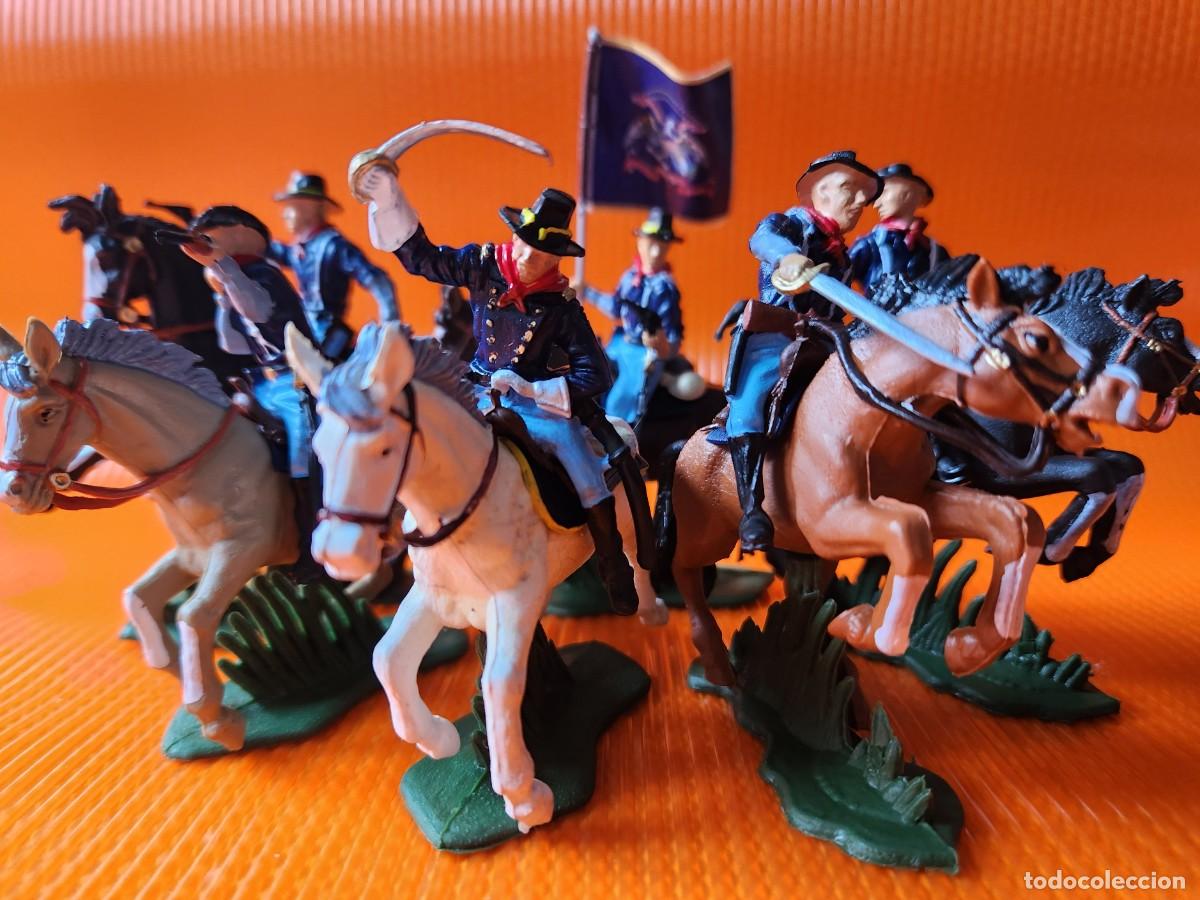 Figuras de goma y PVC: UNION Nordistas CABALLERIA set de soldaditos pl&aacute;stico DSG variante Argentina de Britains