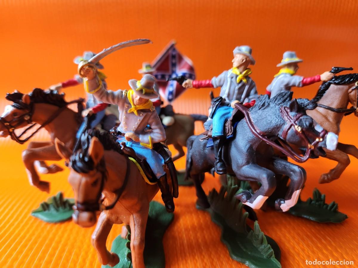 Figuras de goma y PVC: CONFEDERADOS Sudistas CABALLERIA set de soldaditos pl&aacute;stico DSG variante Argentina de Britains