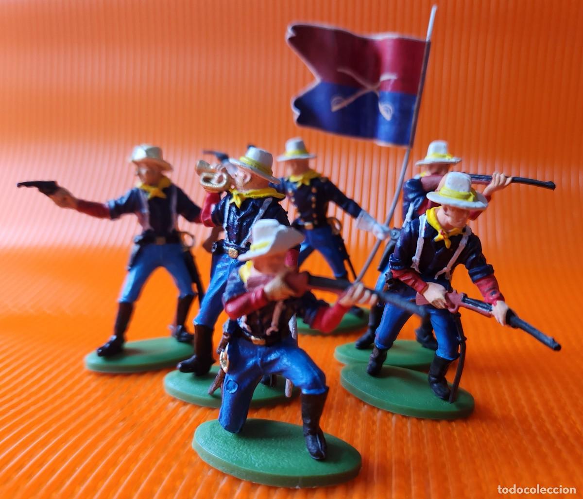 Figuras de goma y PVC: INFANTERIA del 7mo Caballeria Nordistas set soldaditos pl&aacute;stico DSG variante Argentina de Britains