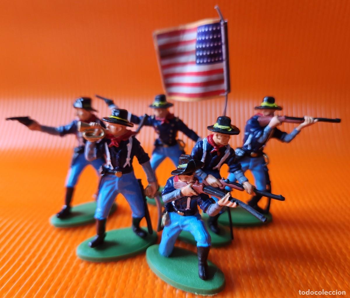 Figuras de goma y PVC: INFANTERIA DE LA UNION Nordistas set soldaditos pl&aacute;stico DSG variante Argentina de Britains
