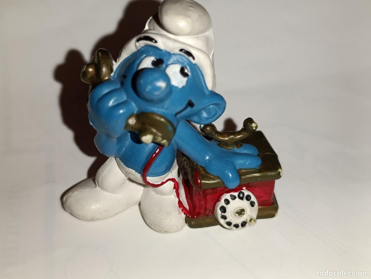 Figuras de goma y PVC: Pitufo Tel&eacute;fono Schleich Peyo 20062