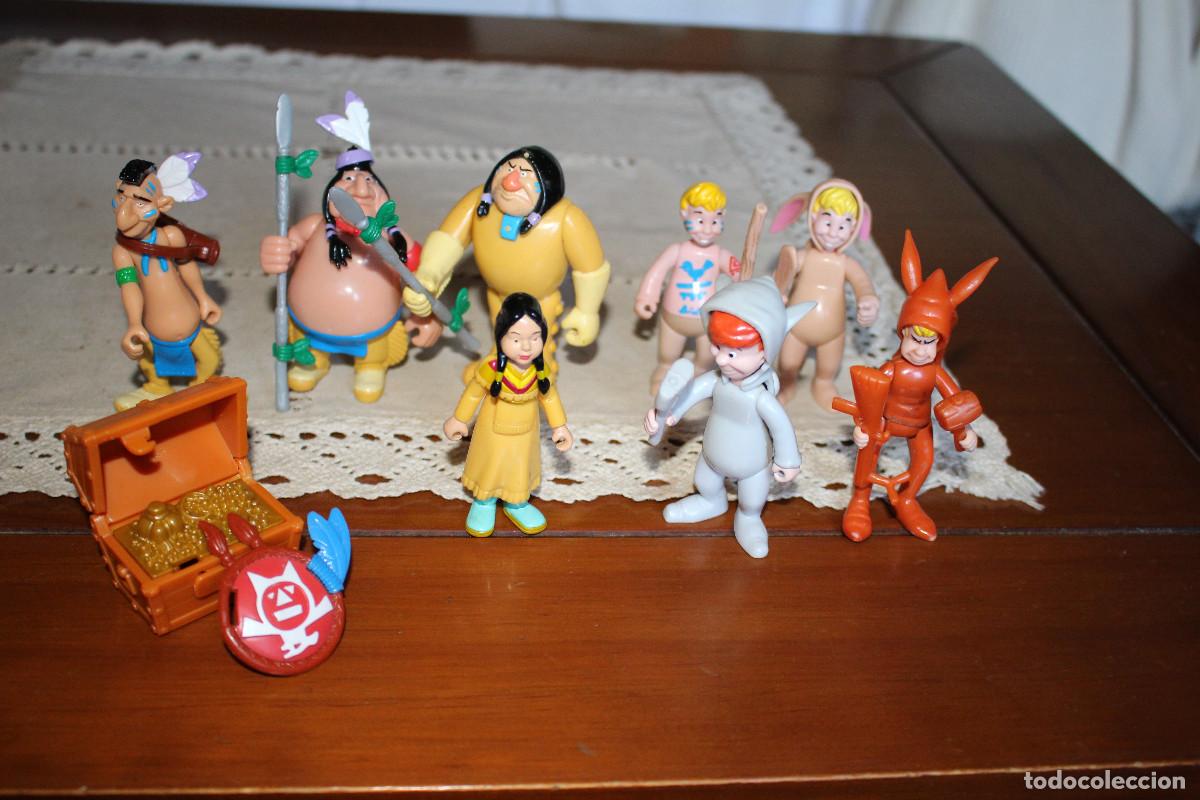 Figuras de goma y PVC: Tigrilla, indios y ni&ntilde;os perdidos. Peter Pan. Disney H&eacute;roes de Famosa.