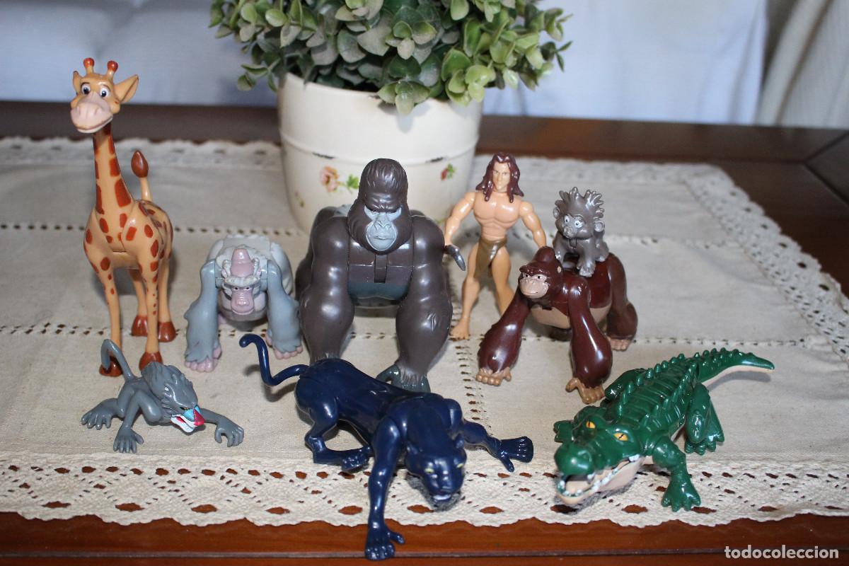 Figuras de goma y PVC: Lote de figuras de Tarz&aacute;n de Disney H&eacute;roes de Famosa.
