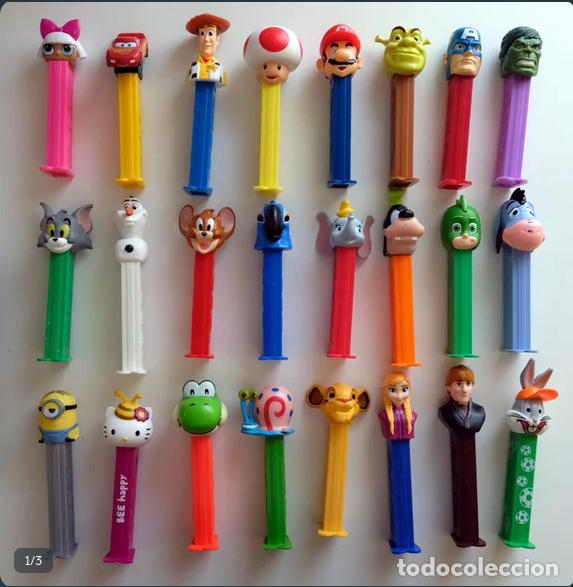 Figuras de goma y PVC dispensador PEZ: DISPENSADOR DE CARAMELOS PEZ 29 SUPER MARIO,Toy Story SHREK, MINION, SUPER MARIO CAPIT&Aacute;N AM&Eacute;RICA