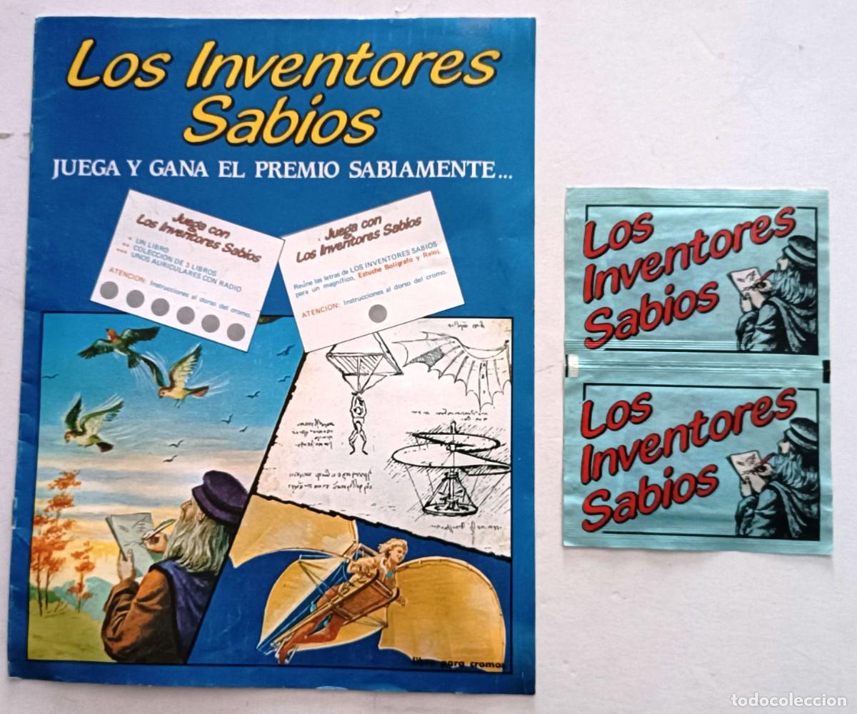 Figuras de goma y PVC: ALBUM VACIO LOS INVENTORES SABIOS ED. FHER Y UN SOBRE CROMOS SIN ABRIR 1984