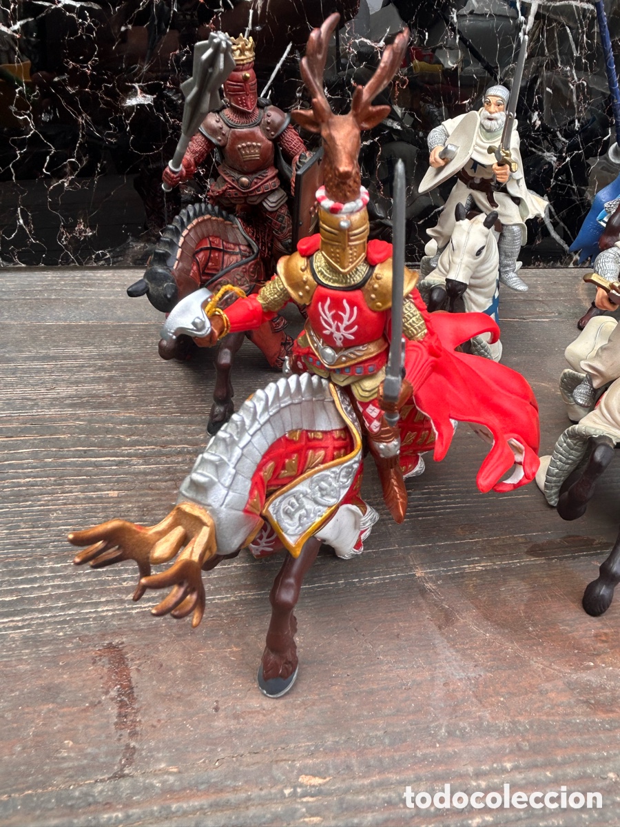 Figuras de goma y PVC: Lote 6 figuras medievales PAPO
