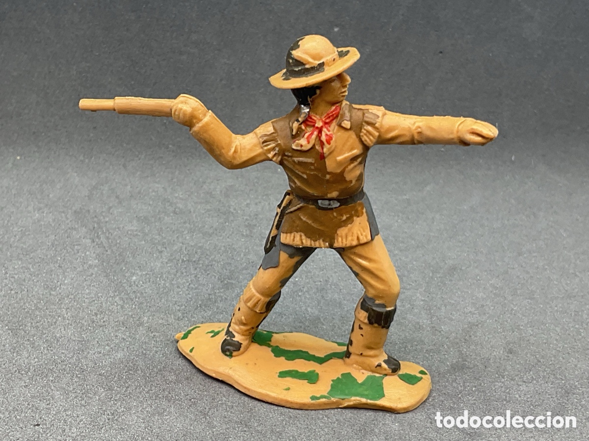 Figuras de Borracha e PVC: ANTIGUA FIGURA EN PL&Aacute;STICO DE REAMSA. TRAMPEROS . SERIE POLICIA MONTADA DEL CANADA.