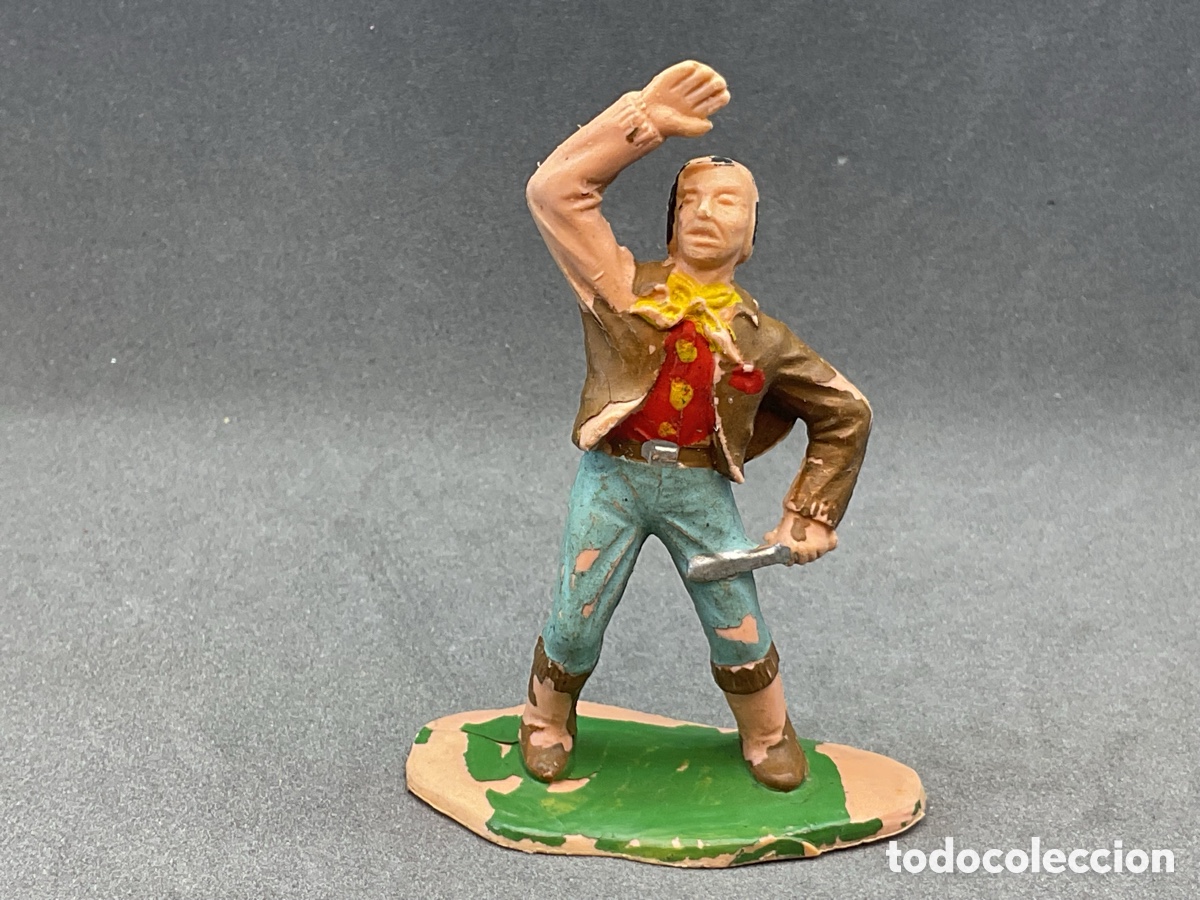 Figuras de Borracha e PVC: ANTIGUA FIGURA EN PL&Aacute;STICO DE REAMSA. TRAMPEROS . SERIE POLICIA MONTADA DEL CANADA.