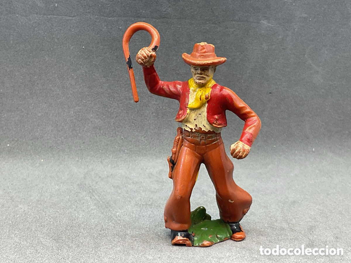 Figuras de goma y PVC: ANTIGUA FIGURA DEL OESTE EN PLASTICO. COWBOY CON LATIGO. HOLLAND . 65 MM