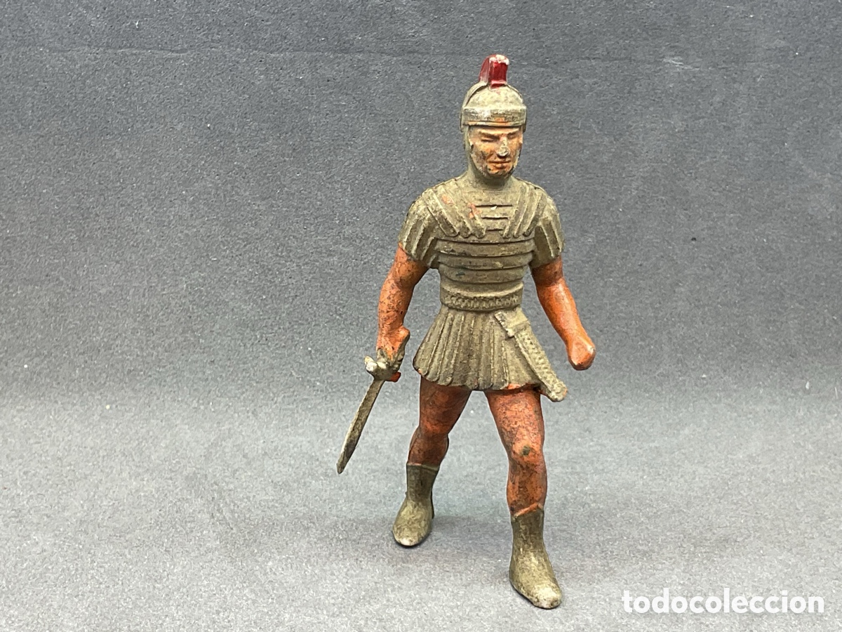 Figuras de goma y PVC: Antigua Figura Soldado Romano.