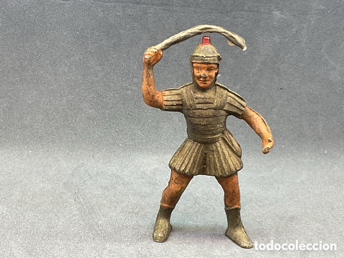 Figuras de goma y PVC: Antigua Figura Soldado Romano.