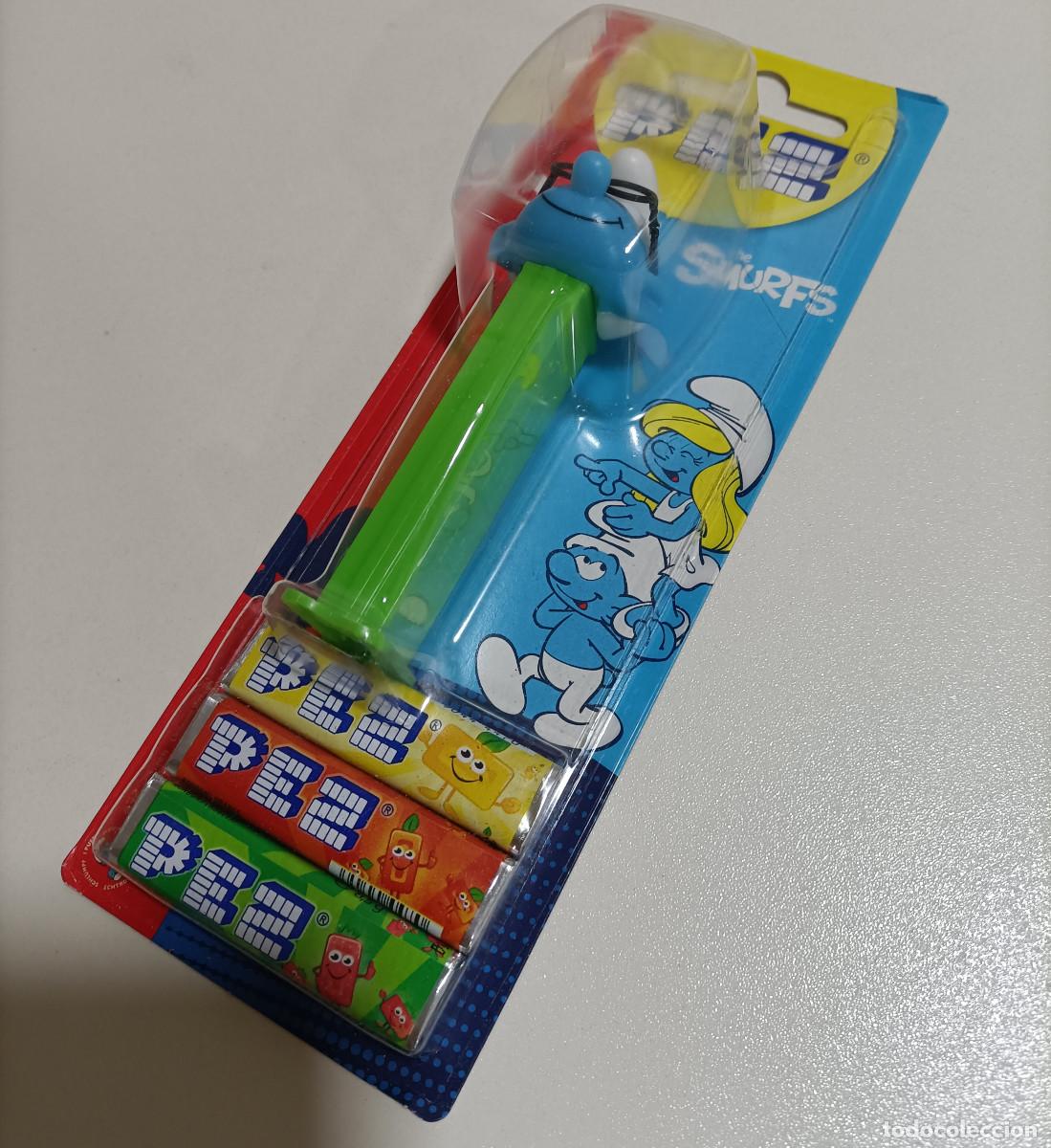 Figuras de goma y PVC dispensador PEZ: dispensador pez pitufos filosofo gafota pitufo smurfs peyo blister nuevo
